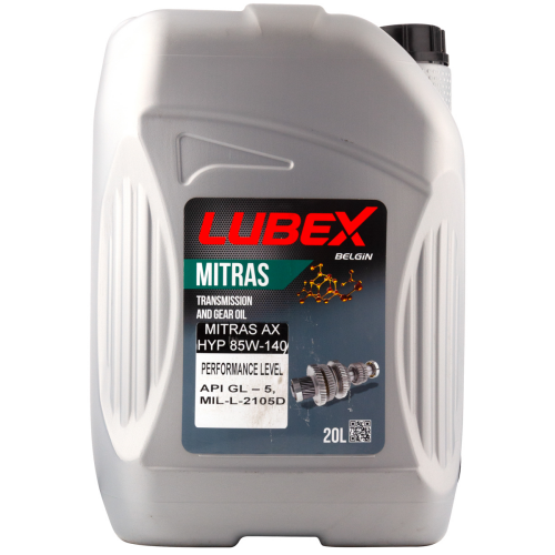 L020-0883-0020 LUBEX Мин. тр.масло MITRAS AX HYP 85W-140 GL-5 (20л) - 20 л L020-0883-0020 LUBEX Мин. тр.масло MITRAS AX HYP 85W-140 GL-5 (20л) - 20 л