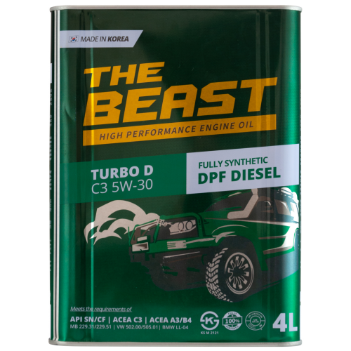 E0201L04U1 THE BEAST Синт-ое мот.масло TURBO D C3 5W-30 (4л) - 4 л E0201L04U1 THE BEAST Синт-ое мот.масло TURBO D C3 5W-30 (4л) - 4 л