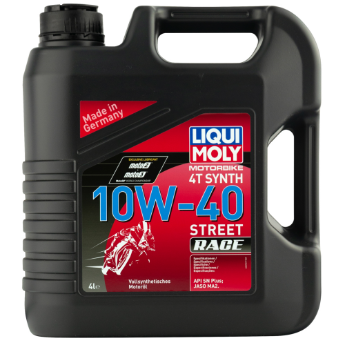 20754 LiquiMoly Синт-ое мот.масло д/4-т.мотоц. Motorbike 4T Synth Street Race 10W-40 SN Plus MA2 (4л) - 4 л 20754 LiquiMoly Синт-ое мот.масло д/4-т.мотоц. Motorbike 4T Synth Street Race 10W-40 SN Plus MA2 (4л) - 4 л
