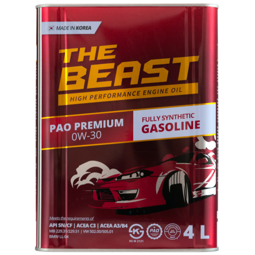 E0110L04U1 THE BEAST Синт-ое мот.масло PAO PREMIUM 0W-30 (4л) - 4 л