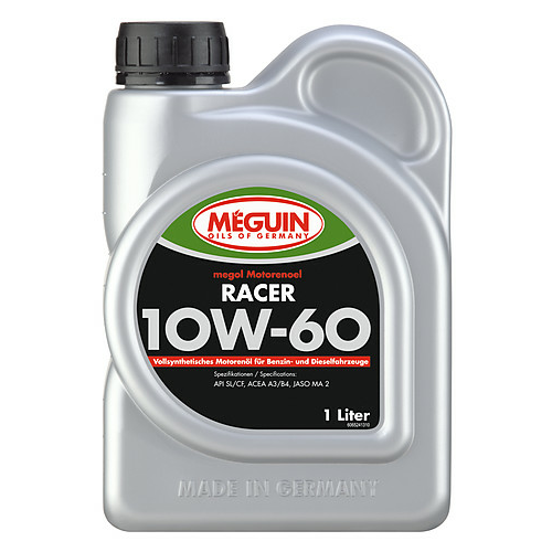 6524 Meguin Синт. мот.масло Megol Motorenoel RACER 10W-60 CF/SN A3/B4 (1л) - 1 л 6524 Meguin Синт. мот.масло Megol Motorenoel RACER 10W-60 CF/SN A3/B4 (1л) - 1 л