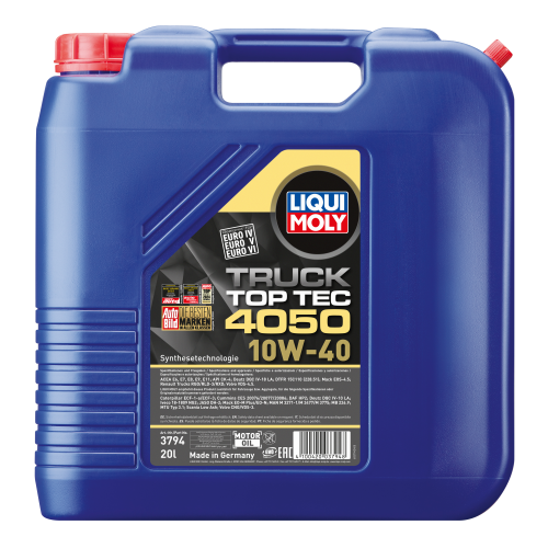 3794 LiquiMoly НС-синт. мот.масло Top Tec Truck 4050 10W-40 CK-4 E6/E7/E9 (20л) - 20 л 3794 LiquiMoly НС-синт. мот.масло Top Tec Truck 4050 10W-40 CK-4 E6/E7/E9 (20л) - 20 л
