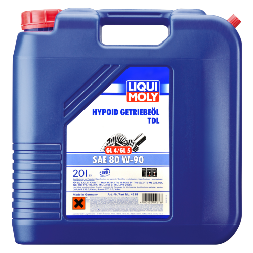 4218 LiquiMoly Мин. тр.масло Hypoid-Getrieb.TDL 80W-90 GL-4/GL-5/MT-1 (20л) - 20 л 4218 LiquiMoly Мин. тр.масло Hypoid-Getrieb.TDL 80W-90 GL-4/GL-5/MT-1 (20л) - 20 л