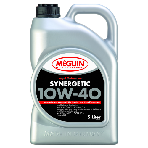 6333 Meguin Мин. мот.масло Megol Motorenoel Synergetic 10W-40 CG-4/SL A3/B3/E3 (5л) - 5 л 6333 Meguin Мин. мот.масло Megol Motorenoel Synergetic 10W-40 CG-4/SL A3/B3/E3 (5л) - 5 л