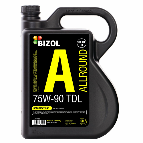 87221 BIZOL Синт-ое тр.масло Allround Gear Oil TDL 75W-90 GL-4/GL-5/MT-1 (5л) - 5 л 87221 BIZOL Синт-ое тр.масло Allround Gear Oil TDL 75W-90 GL-4/GL-5/MT-1 (5л) - 5 л