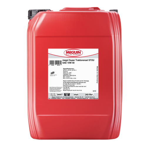 9447 Meguin Мин. мот.масло д/тракт, Megol Super Traktorenoel STOU 10W-40 CF-4/SF/GL-4 E2 (20л) - 20 л 9447 Meguin Мин. мот.масло д/тракт, Megol Super Traktorenoel STOU 10W-40 CF-4/SF/GL-4 E2 (20л) - 20 л