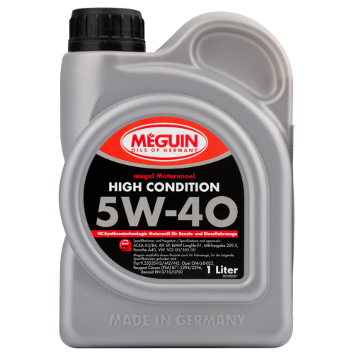 3199 Meguin НС-синт. мот.масло Megol Motorenoel High Condition 5W-40 CF/SN A3/B4 (1л) - 1 л 3199 Meguin НС-синт. мот.масло Megol Motorenoel High Condition 5W-40 CF/SN A3/B4 (1л) - 1 л